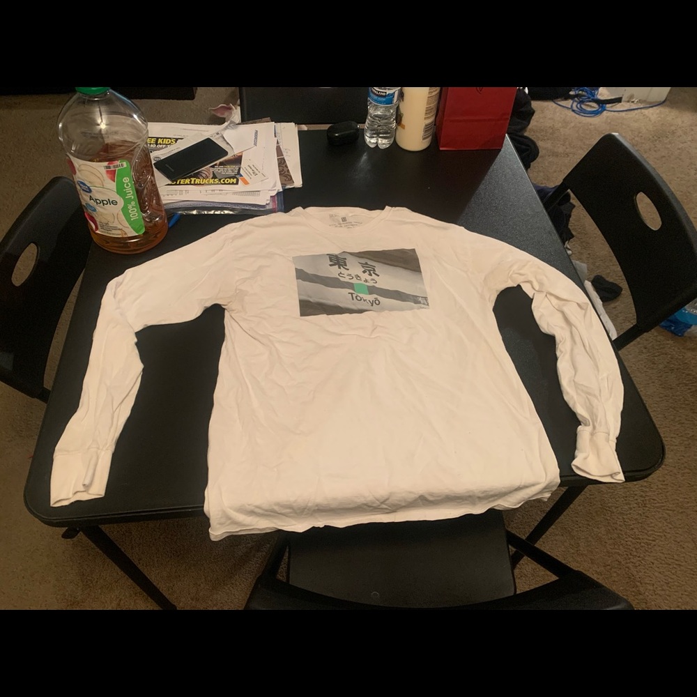 White Tokyo mens medium long sleeve shirt